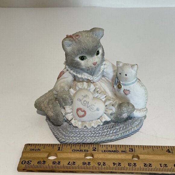 VTG 1993 Calico Kittens Figurine I'm Sew Glad You're Mine Enesco 623512 C1/221 - Picture 9 of 9